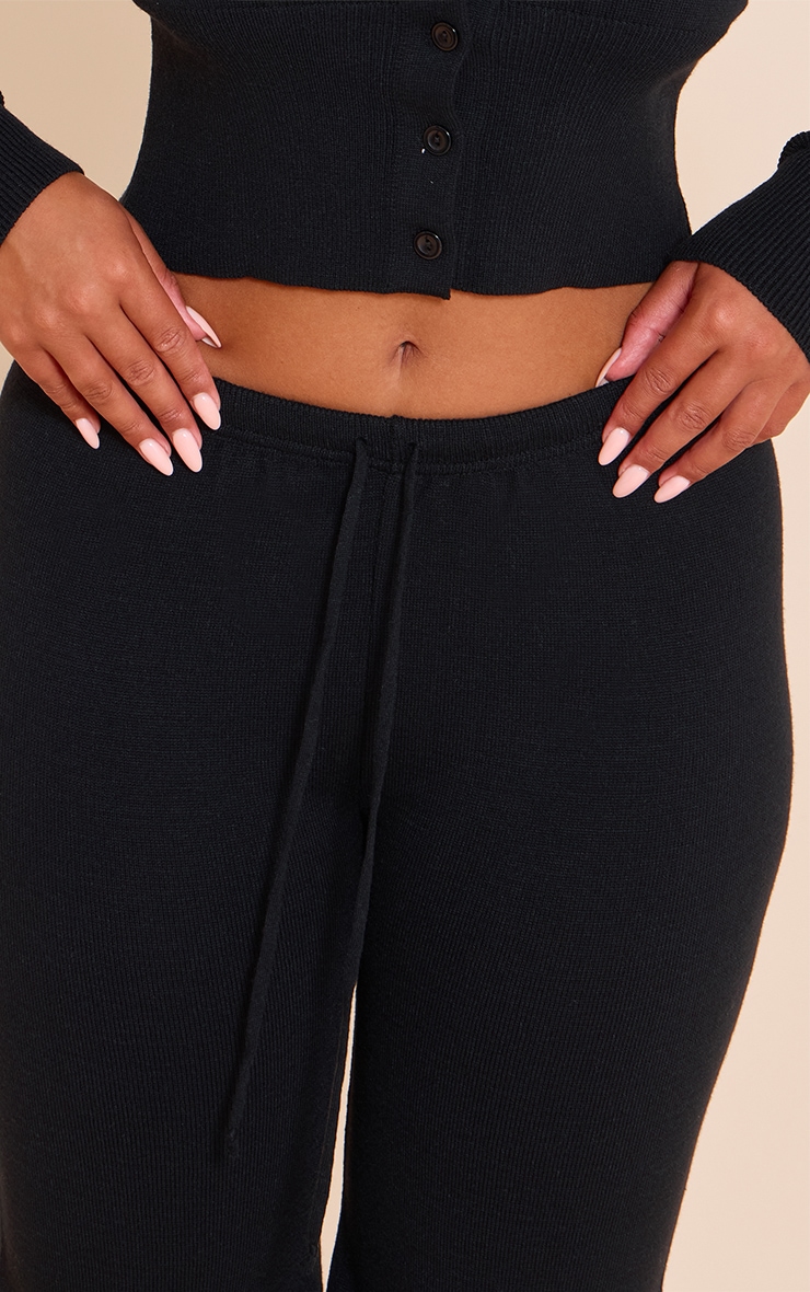 Shape BLACK Knitted Tie Waist Pants image 4