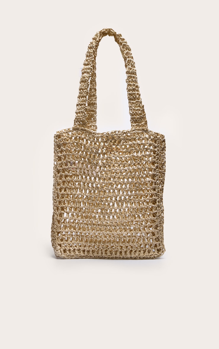 PRETTYLITTLETHING Natural Woven Straw Bag image 3