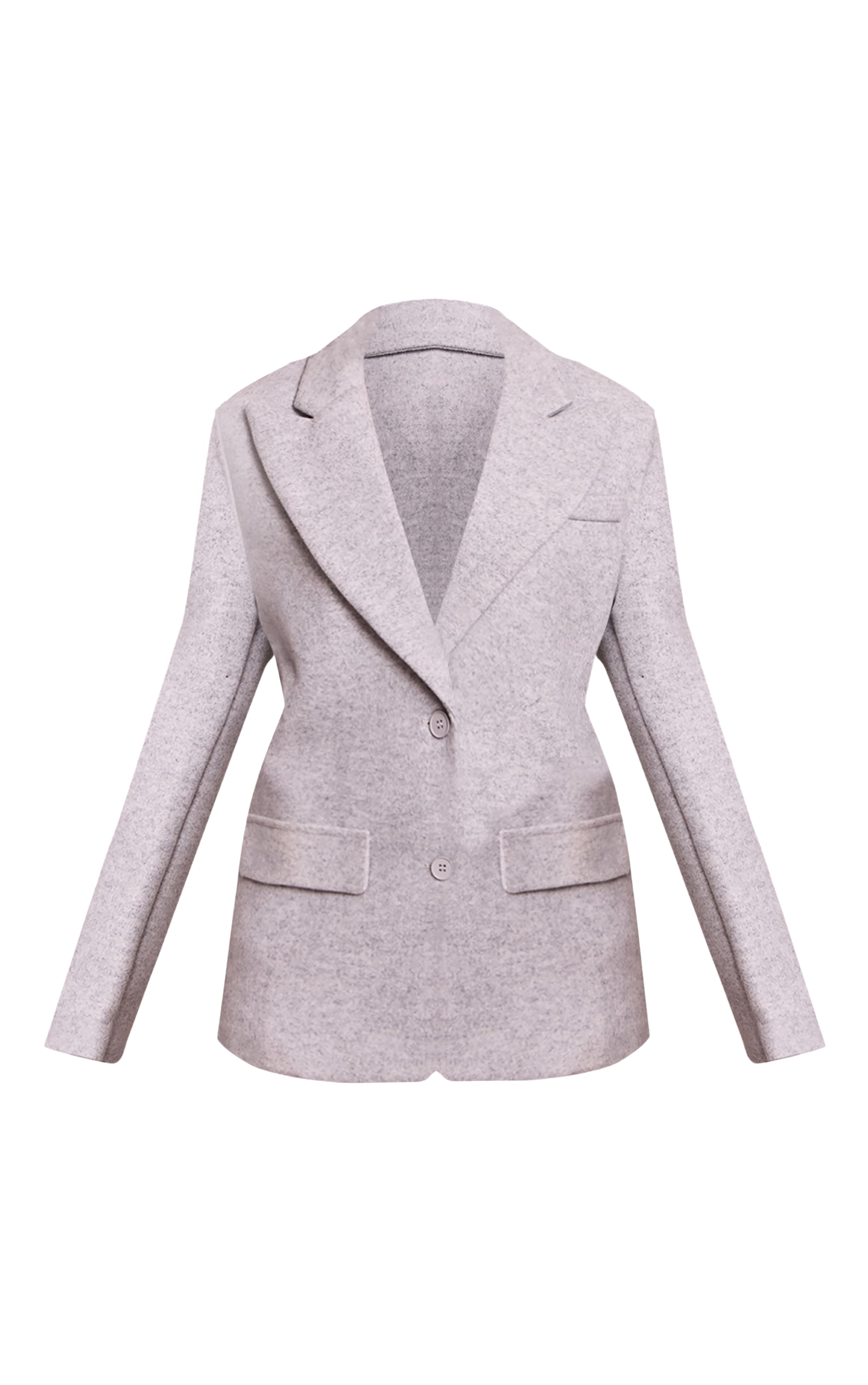Petite Blazer en effet laine gris clair à revers pointus image 5