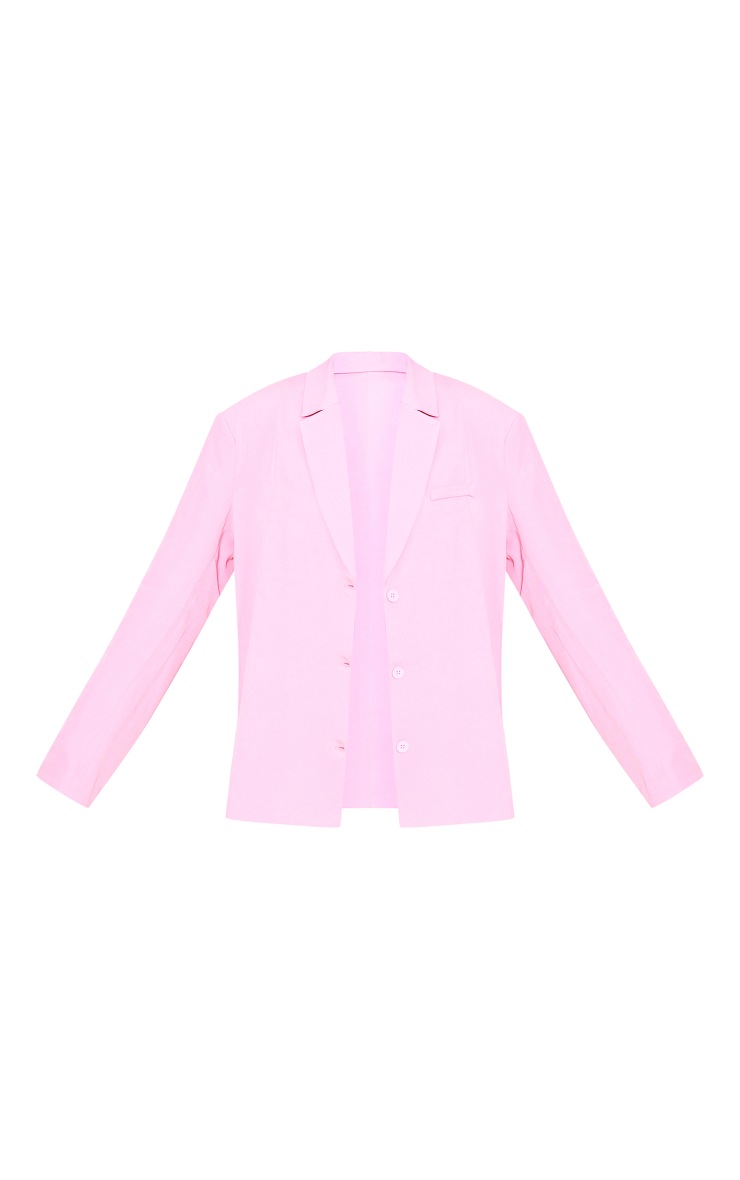 Tall Baby Pink Button Up Oversized Blazer image 5