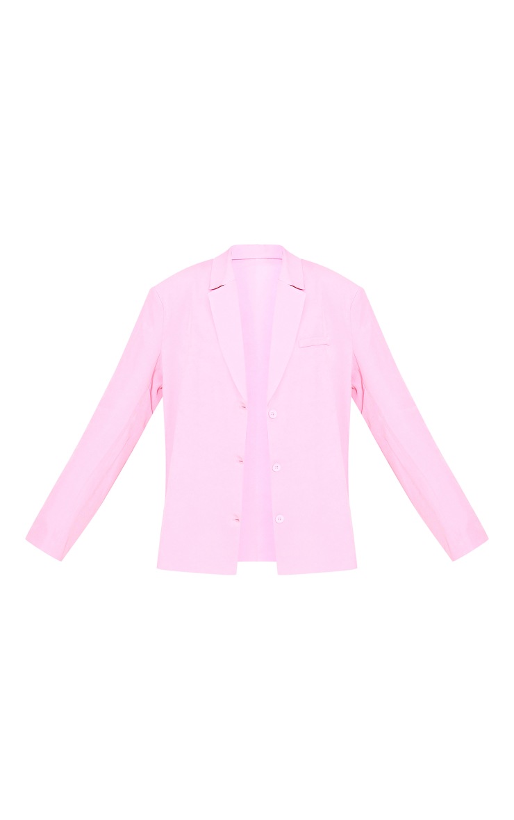 Tall Baby Pink Button Up Oversized Blazer image 5