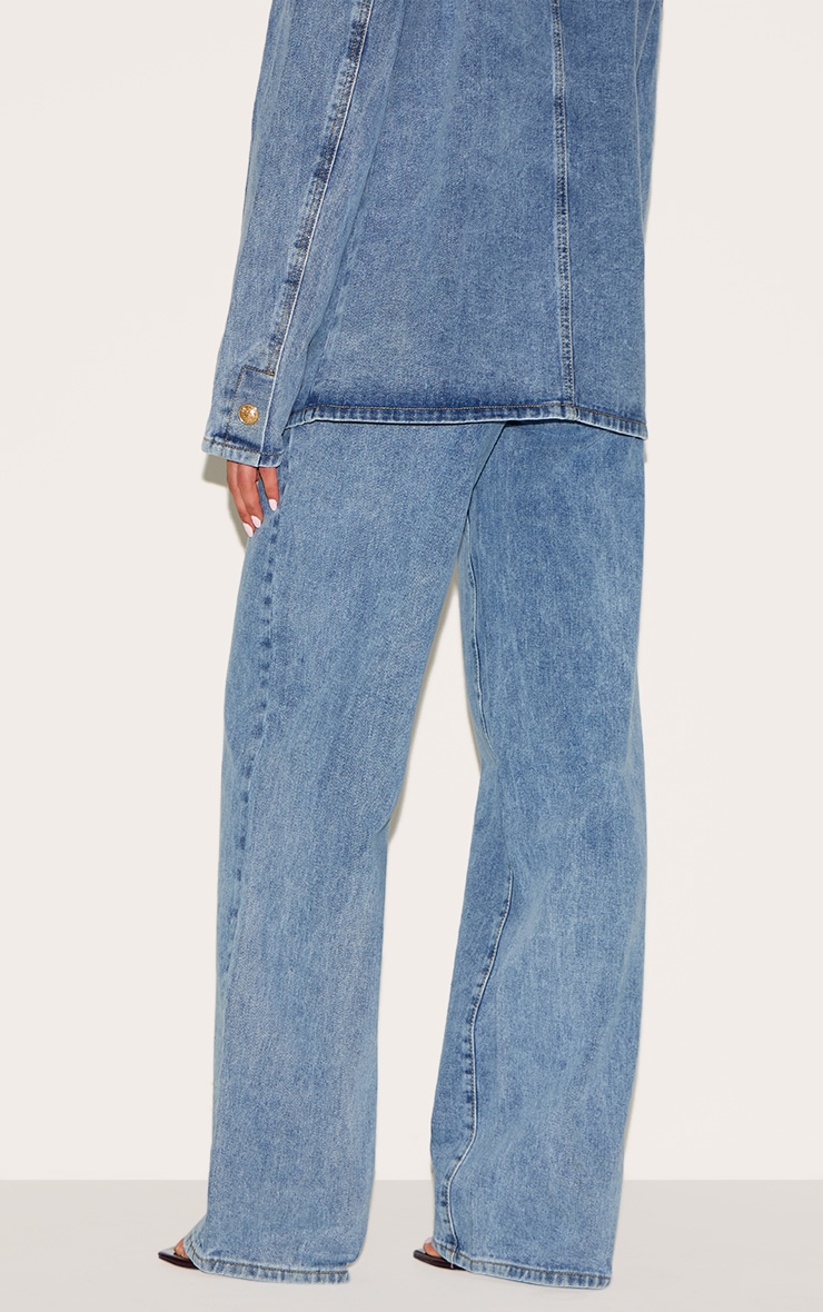 Tall Jean large vintage moyen délavé à lisérés surjetés image 3