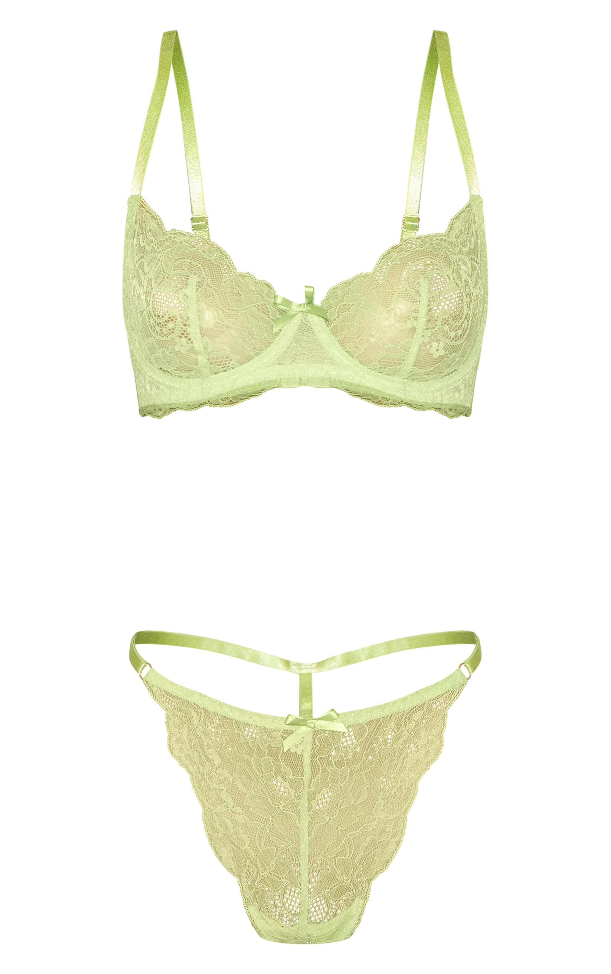 Sage Lace Underwired Lingerie Set image 5