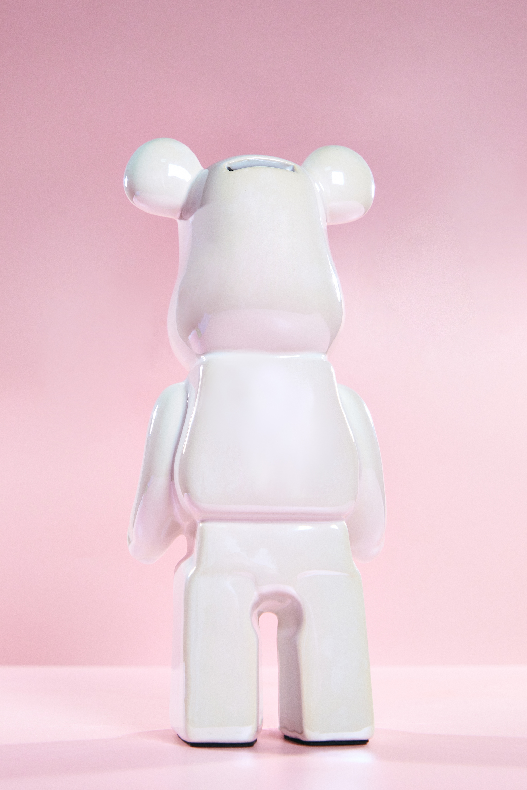 Large Cream Gloss Bear Ornament 28cm image 4