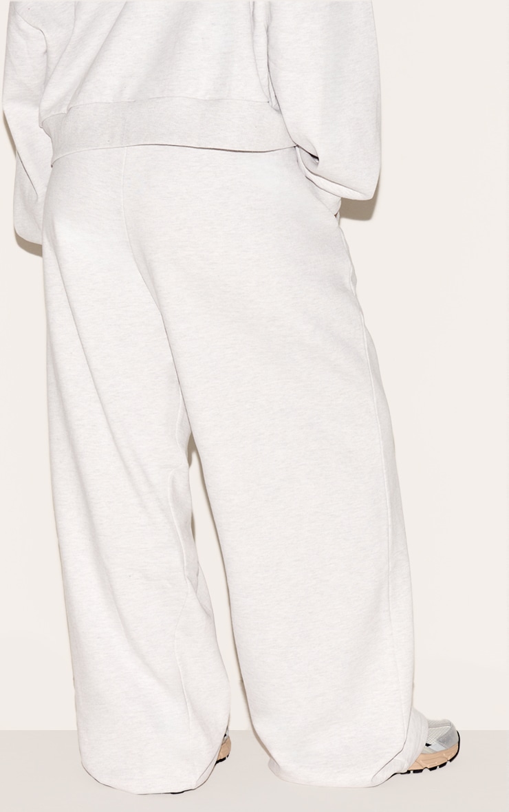 Plus Washed Grey Premium Print Wide Leg Sweatpants image 3