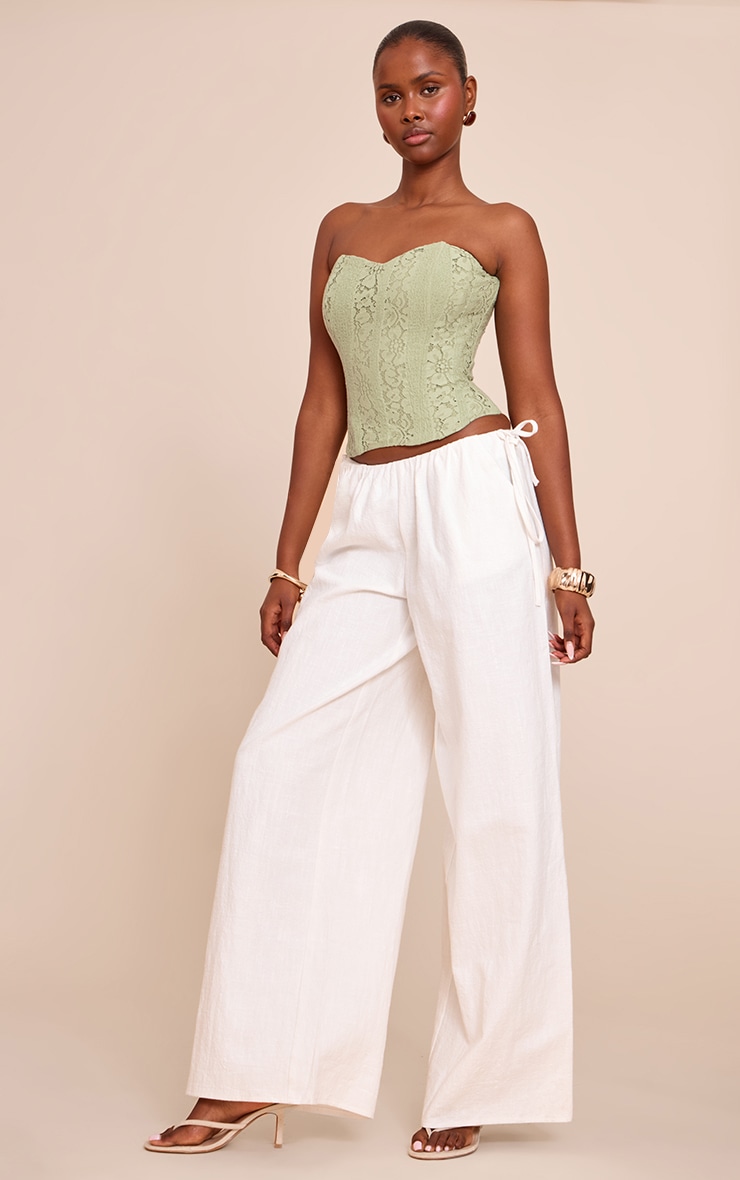 Sage Green Lace Boned Bandeau Corset Top image 3