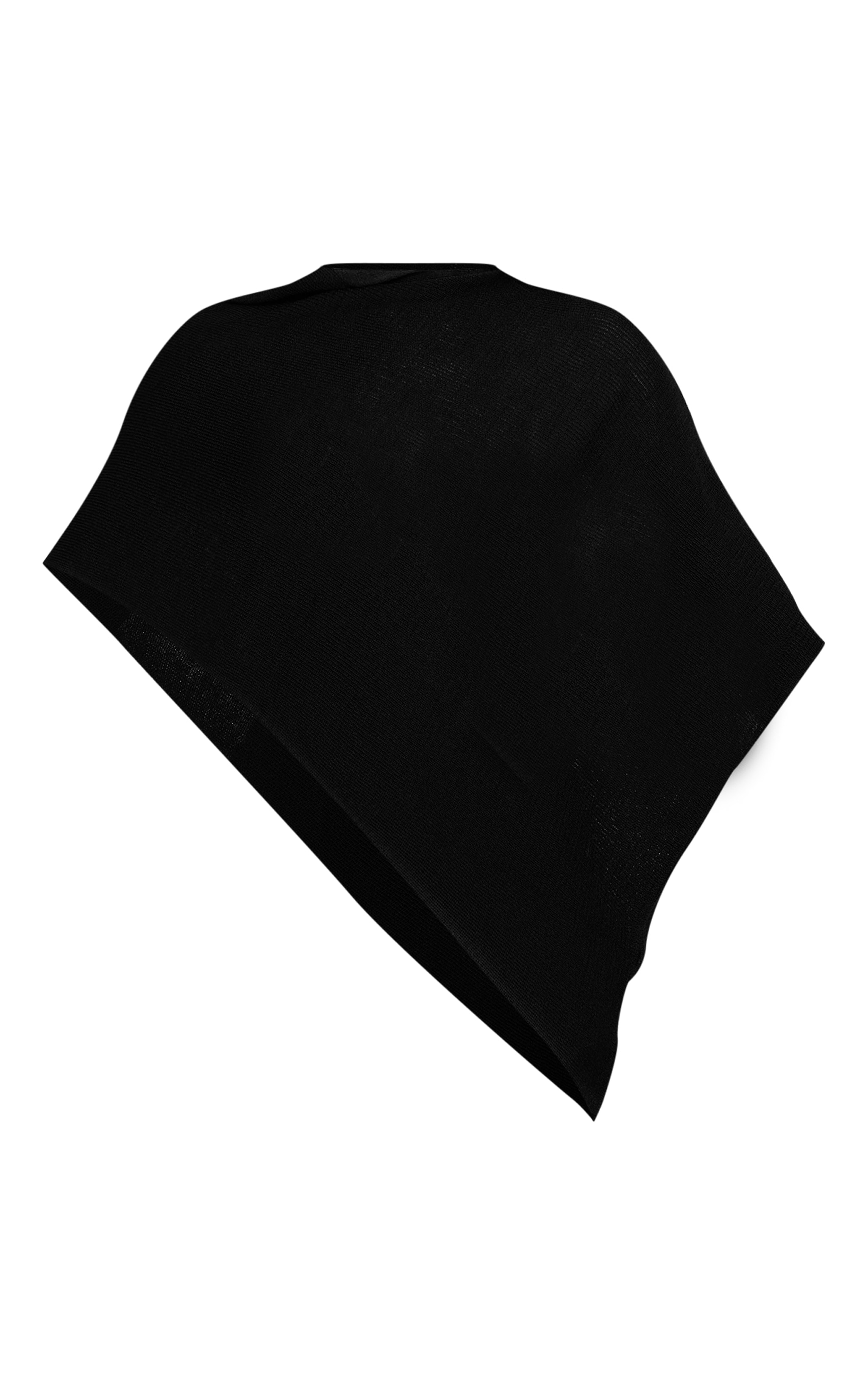 Black Fine Knit Poncho Style Top image 5