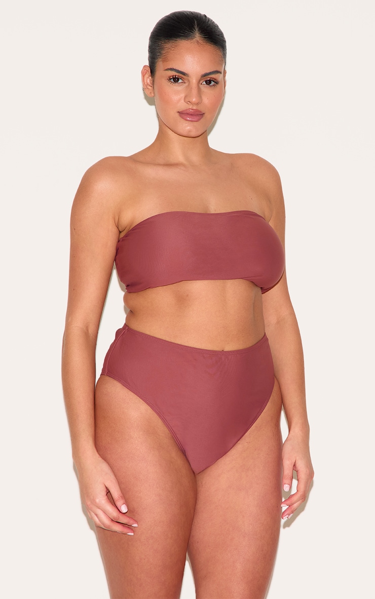 Plus Rust Basic High Waist Bikni Bottom image 4