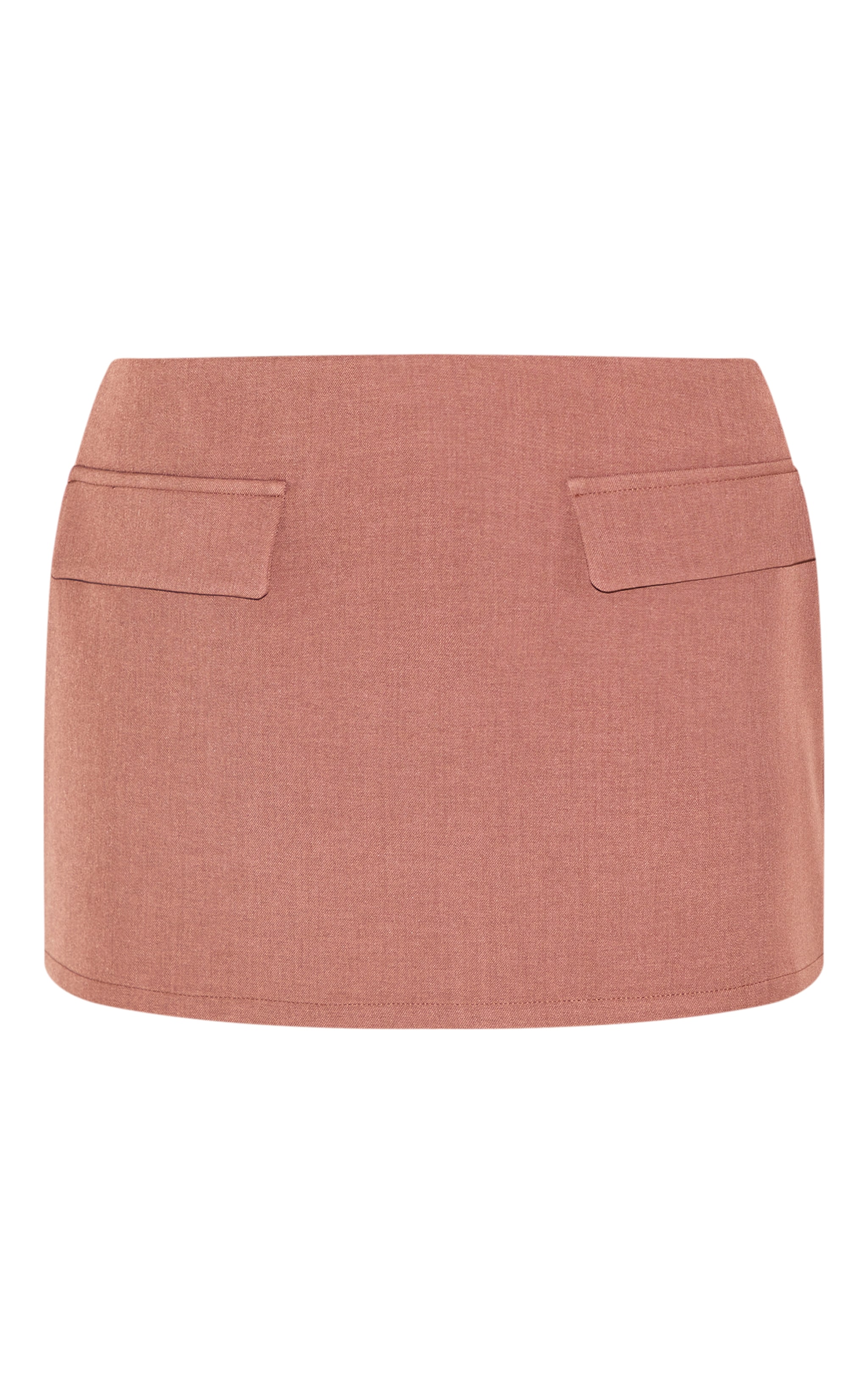Chocolate Pocket Detail Structured Tailored Woven Mini Skirt image 6