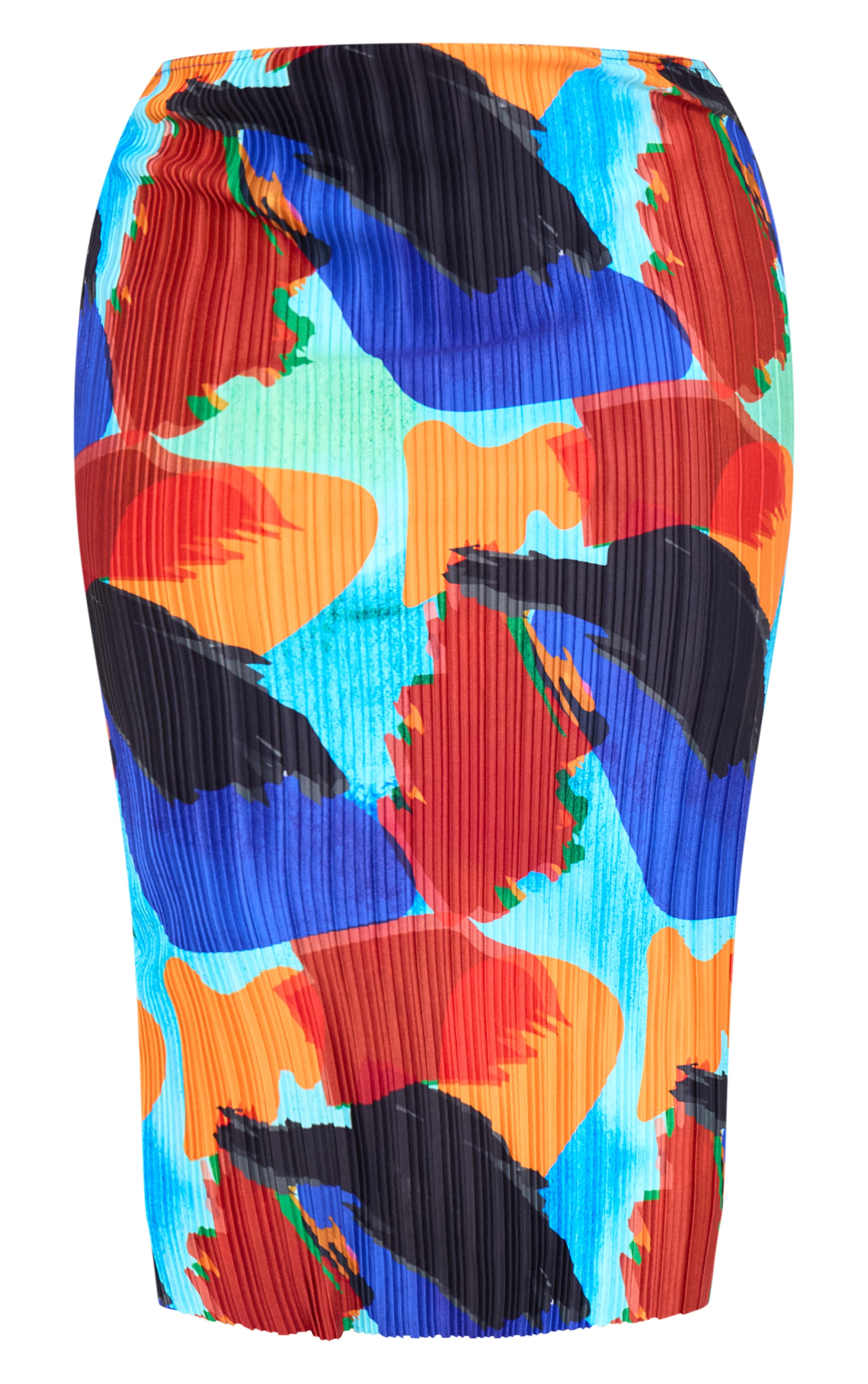 Plus Blue Plisse Print Midi Skirt image 5