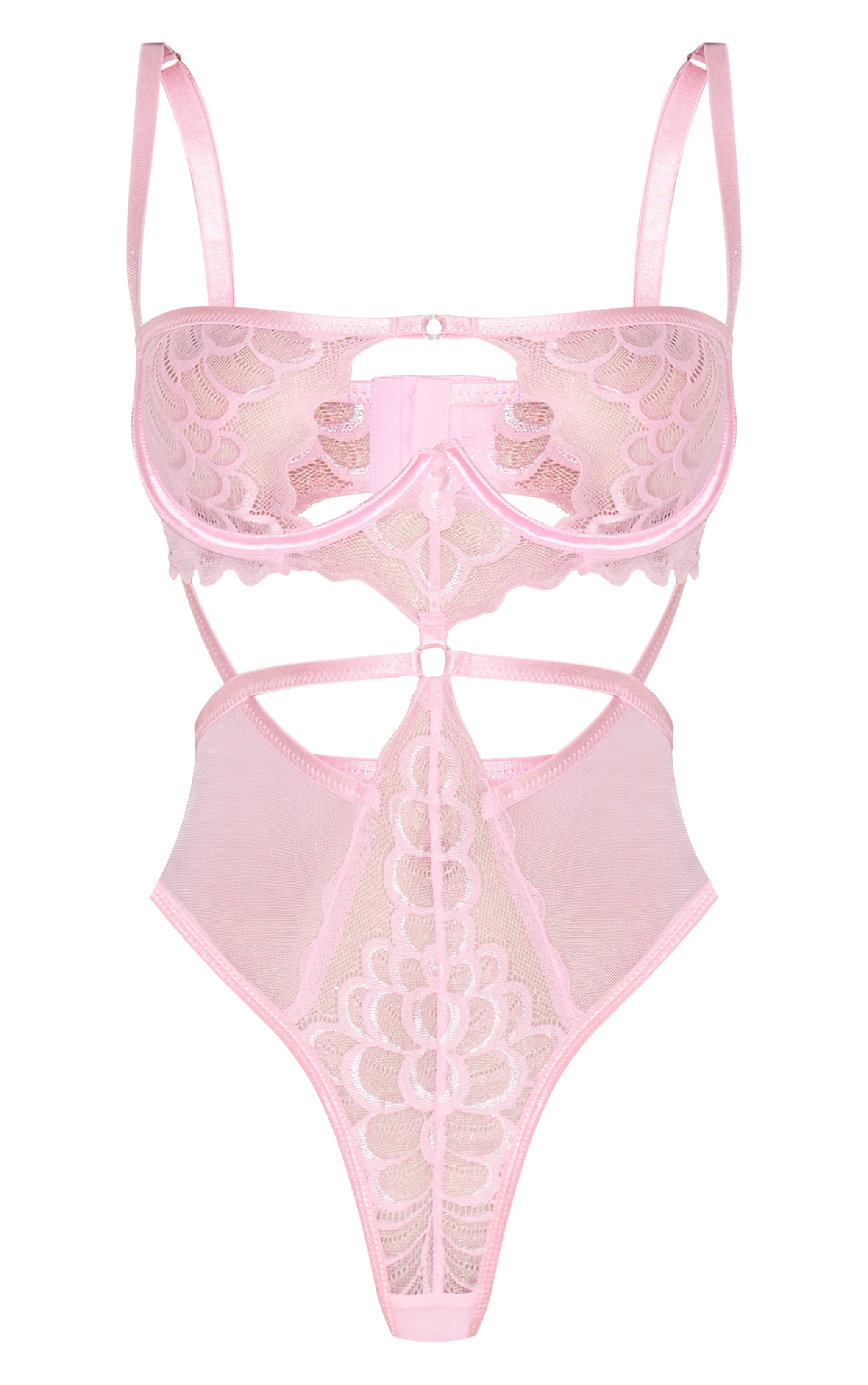 Baby Pink Underwired Cut Out Lace Body image 5