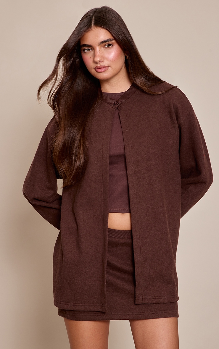 Dark Brown Super Soft Mid Rise Mini Skirt image 4