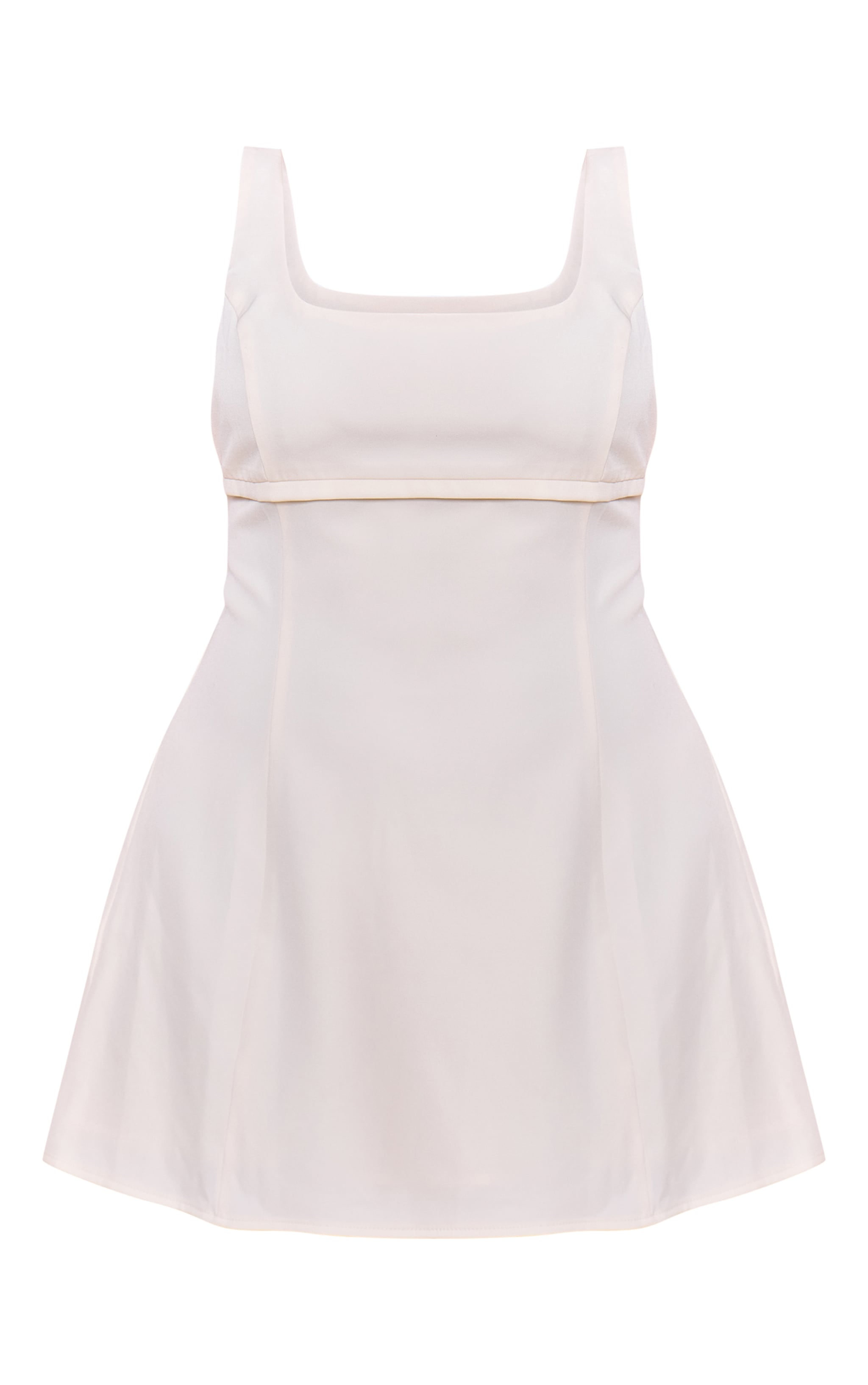 Plus White Tailored Woven Bust Seam Detail Shift Dress image 5