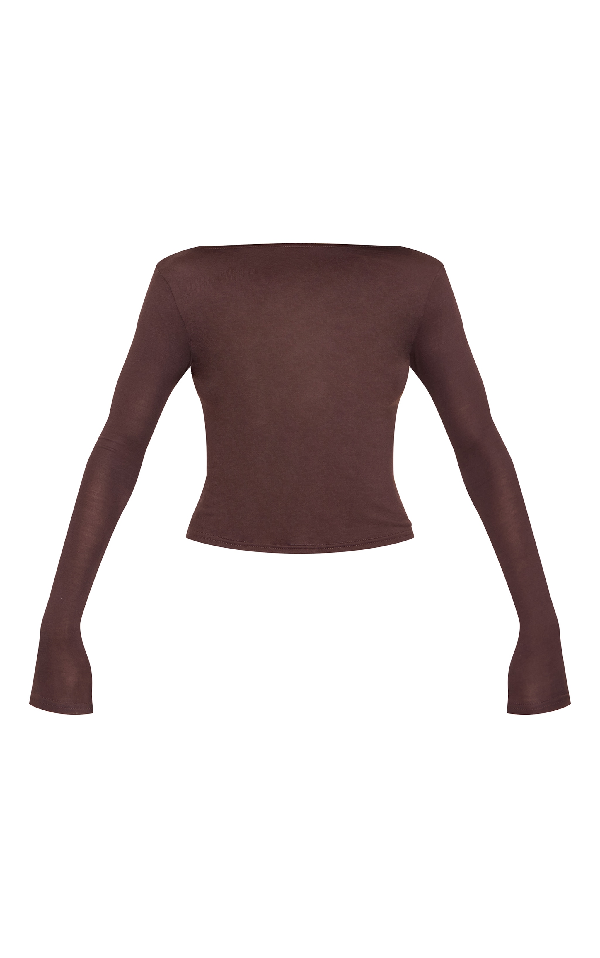 Cappuccino Jersey Low Back Long Sleeve Longline Top image 1