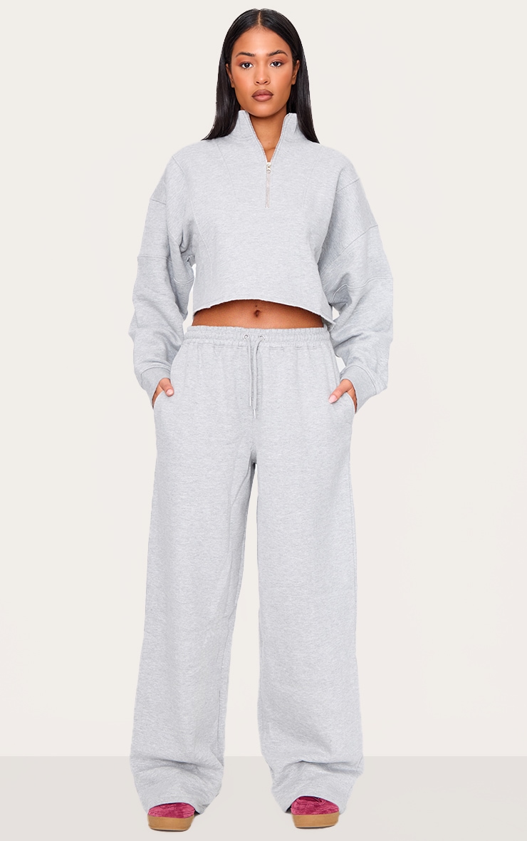 Tall Grey Marl Wide Leg Joggers