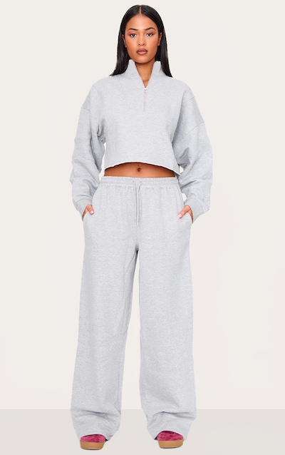 Tall Grey Marl Wide Leg Sweatpants