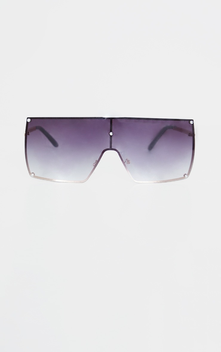 Lunettes de soleil carrées oversize à verres dégradés noirs