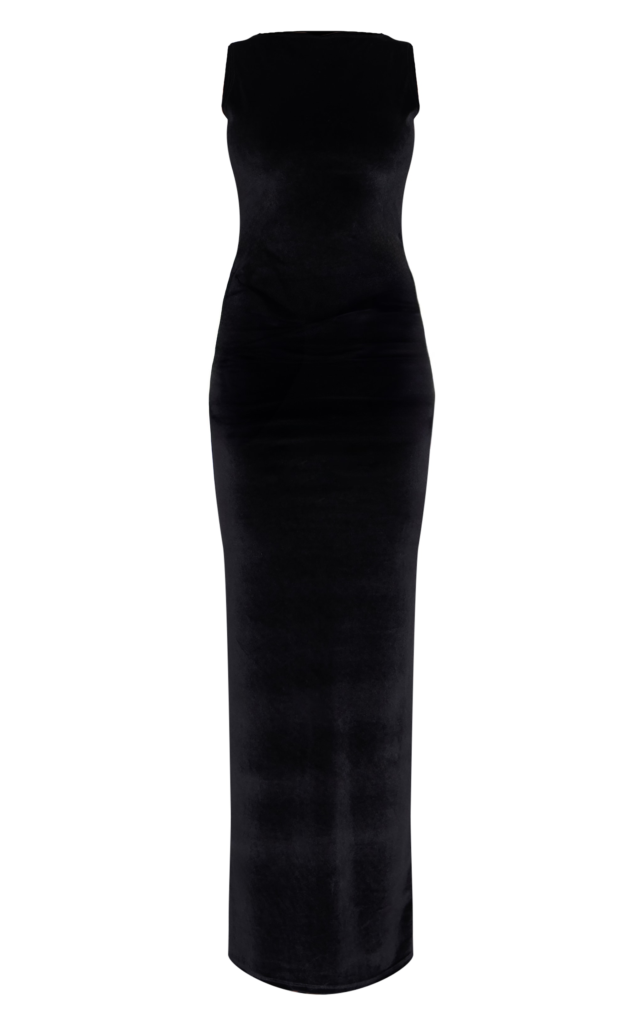 Black Velvet Boat Neck Maxi Dress image 5