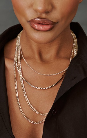 Cross Charm Layered Necklace Layering in Gold Tones
