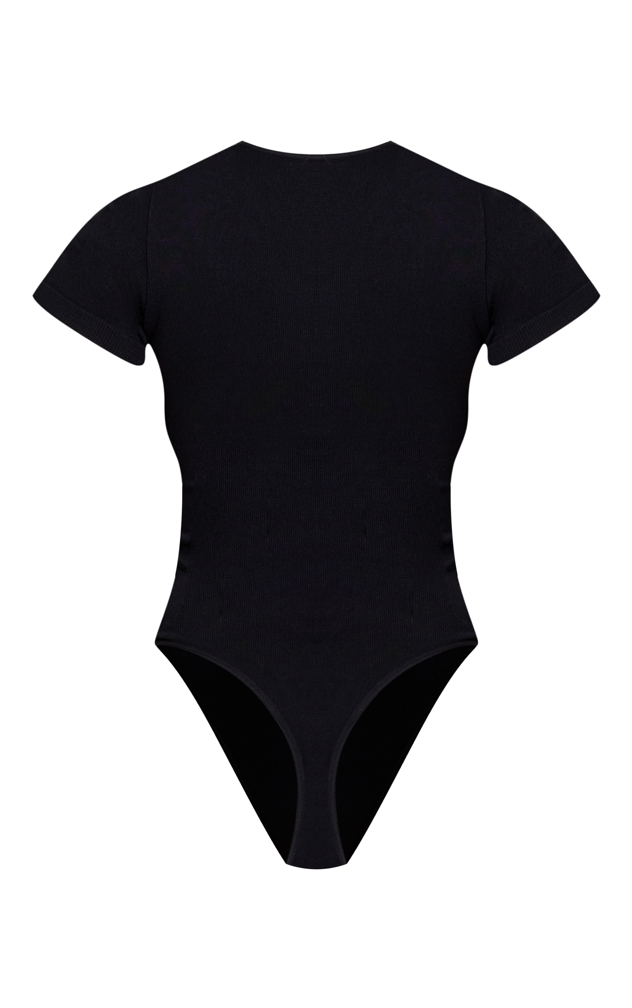 Shape Black Boat Neck Short Sleeve Seamless Bodysuit image 6
