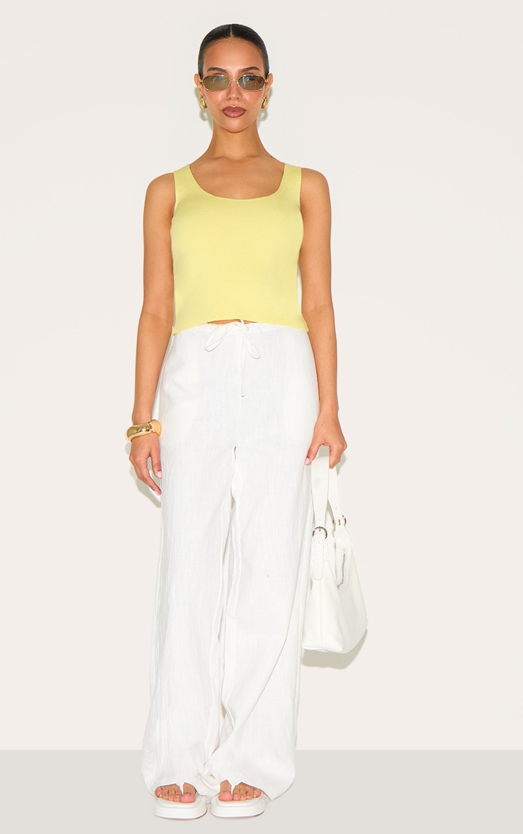 Petite Lemon Knitted Scoop Neck Vest Top image 3