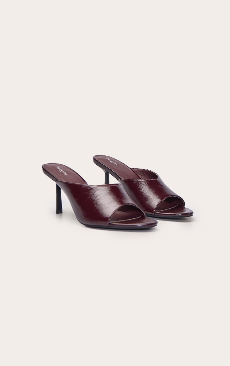 Plum Crinkle Round Toe Heeled Mule image 3
