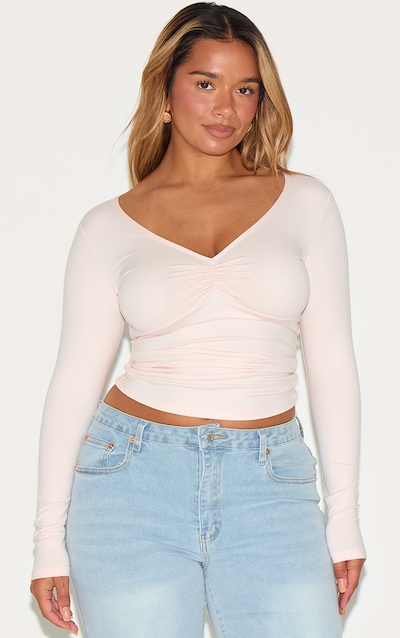 Shape Blush Sculpt Ruched Bust Long Sleeve Top