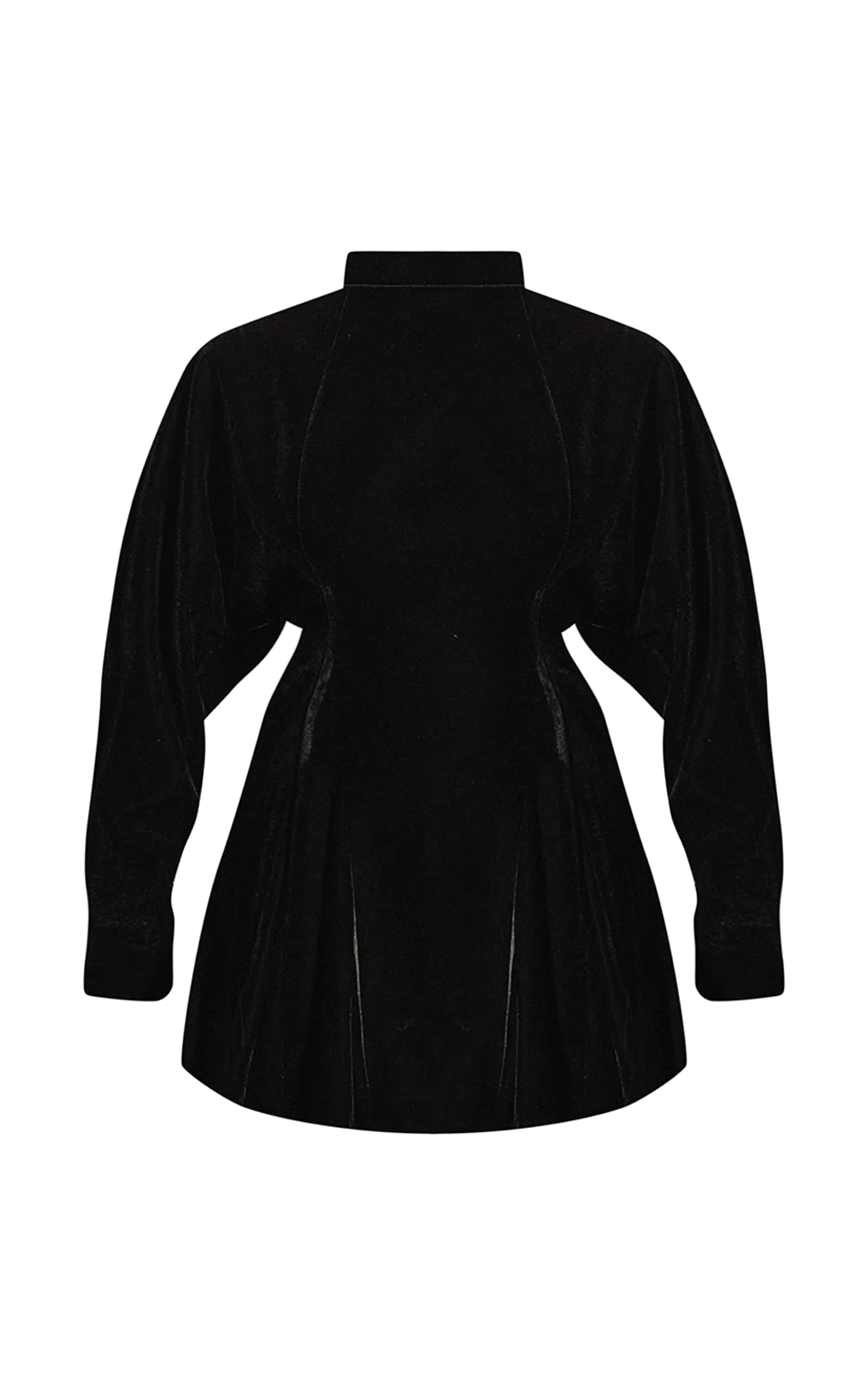 PLT Label Combishort en velours noir à manches longues et godet image 7