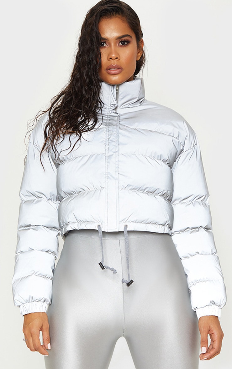 Grey Reflective Puffer Jacket