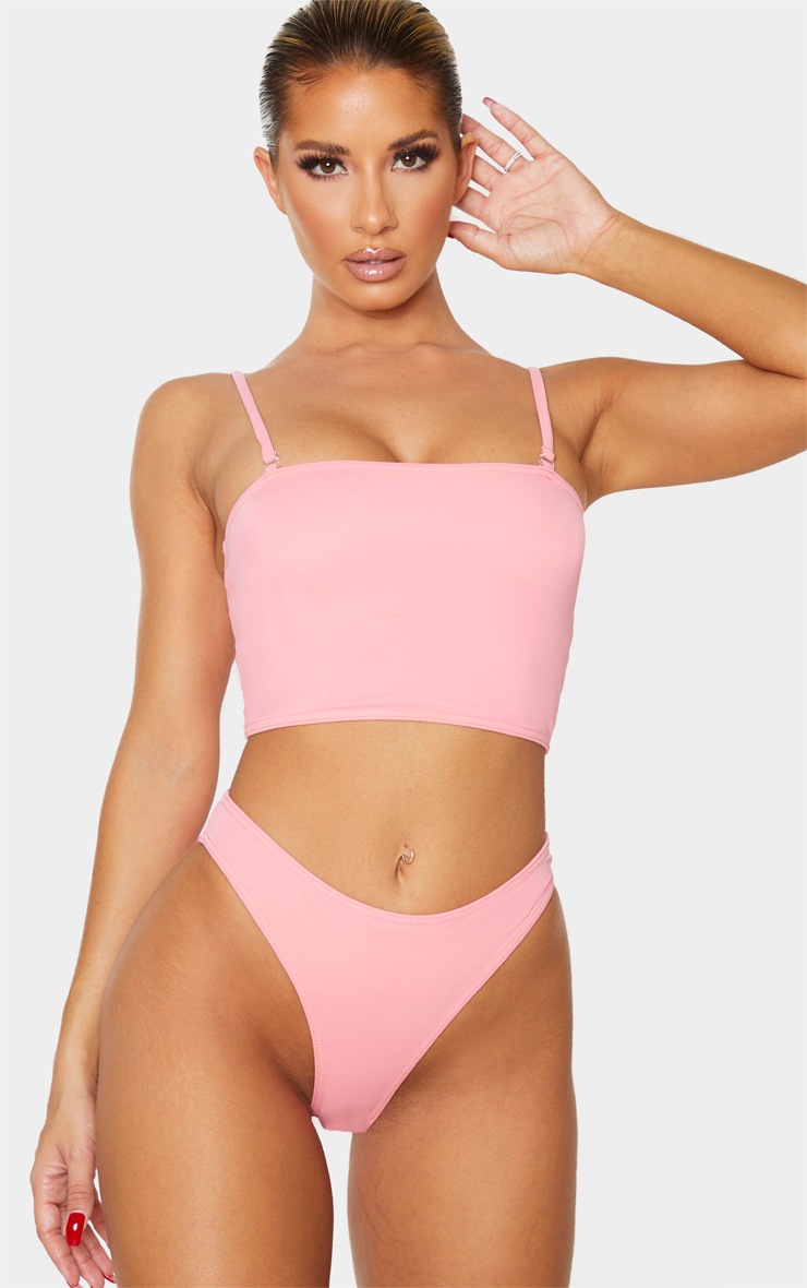 Pink Longline Bikini Set