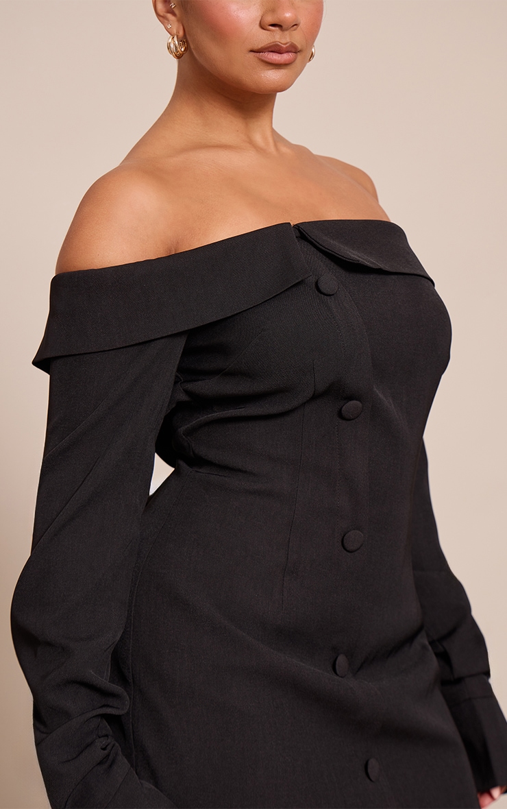 Shape Black Bardot Long Sleeve Tailored Romper image 4