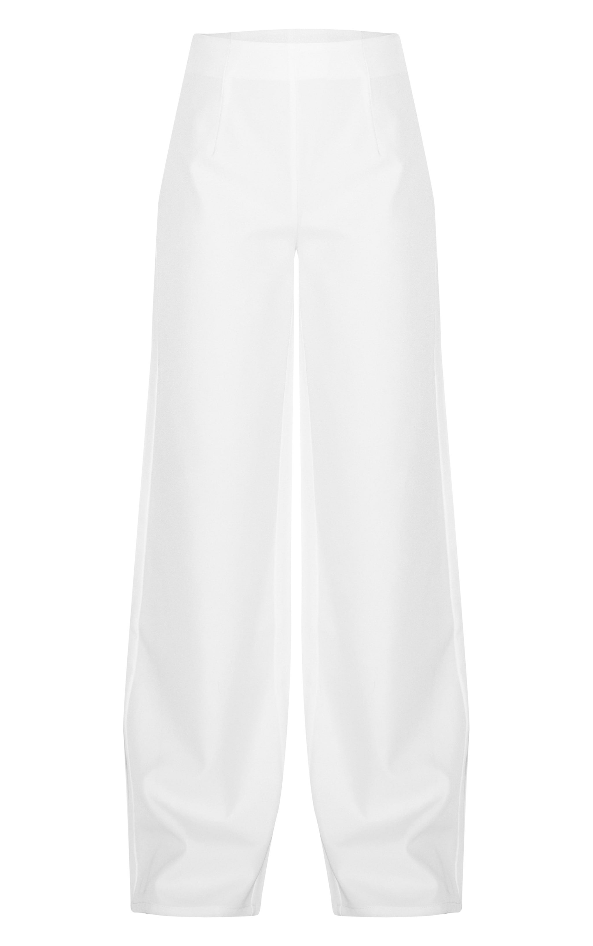  Cream Tailored Woven Wide Leg Pants image 5