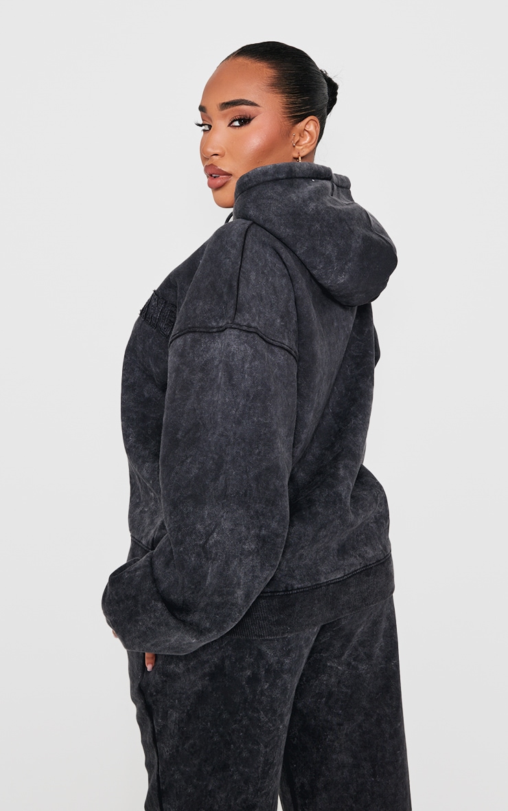 Shape Black Embroidery Washed Zip Through Hoodie | Shape Shape Black Embroidery Washed Zip Through Hoodie | Shape