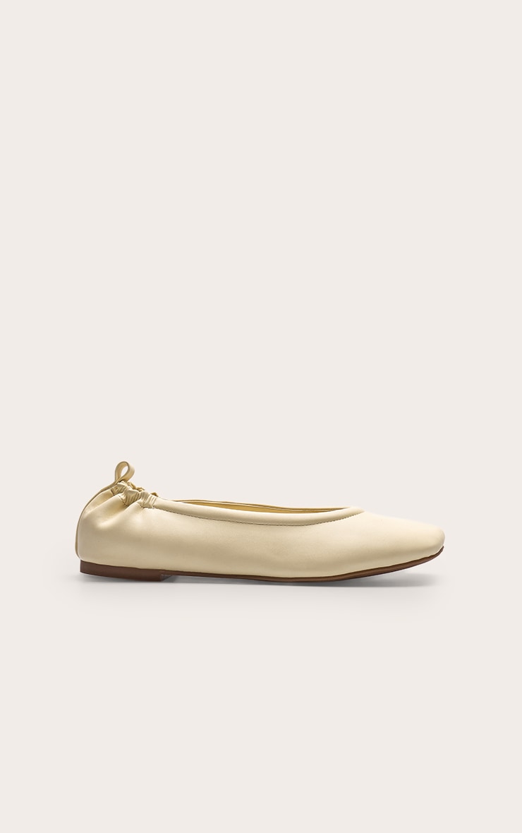 Butter Yellow Asymmetric Square Toe Ballet Pump image 2