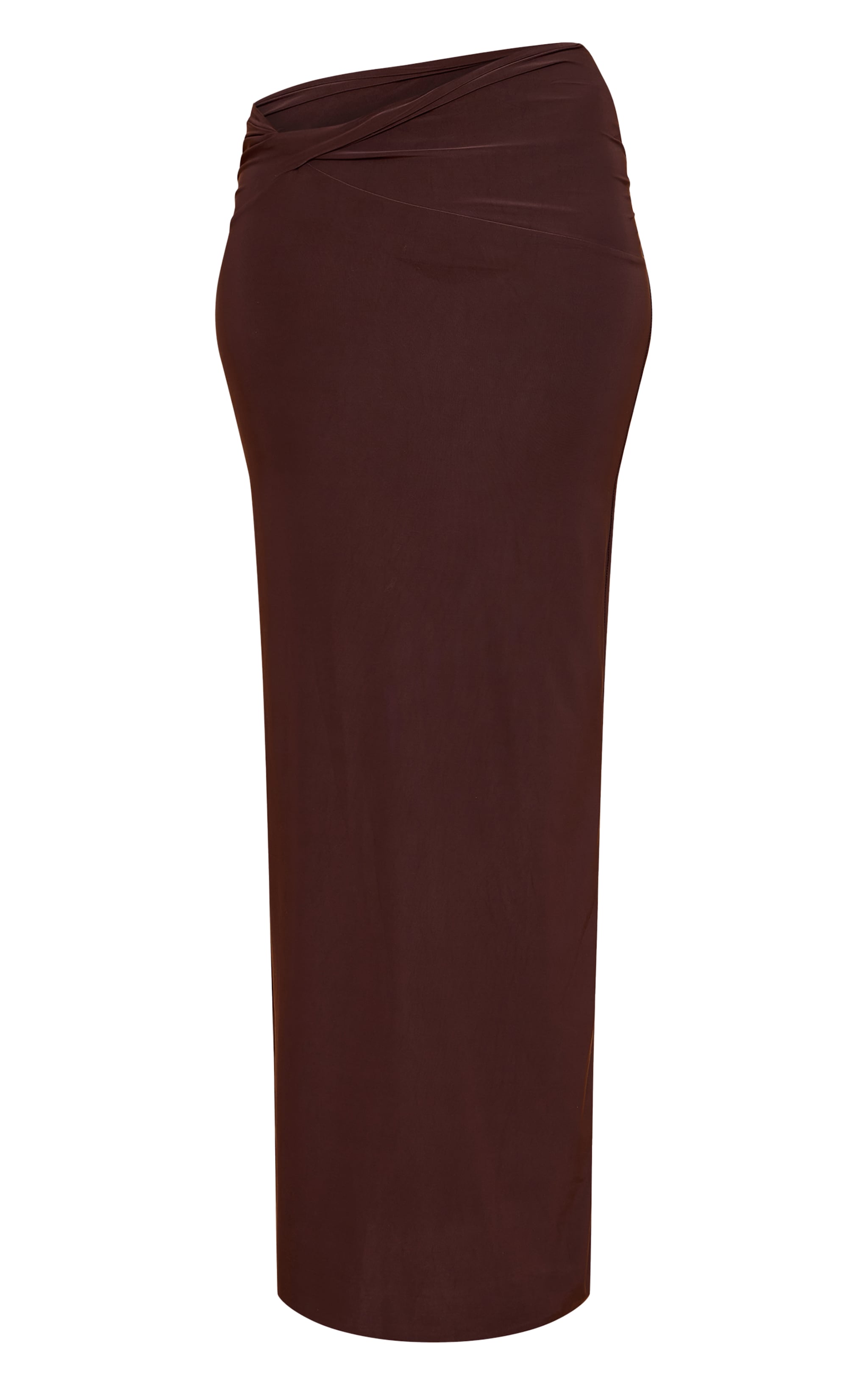 Dark Brown Double Slinky Twist Maxi Skirt image 5