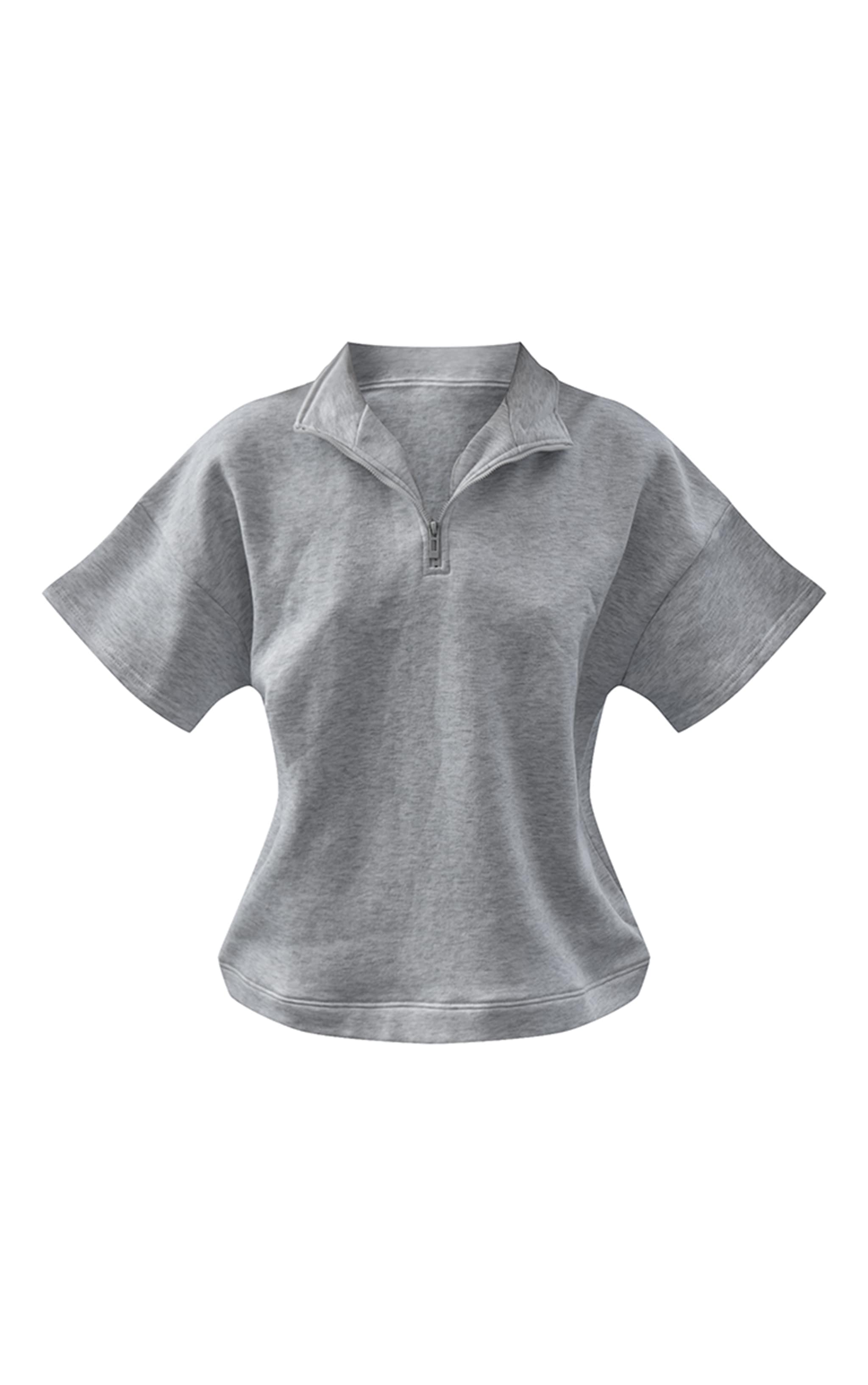 Ash Grey Short Sleeve 1/2 Zip Sweatshirt image 5