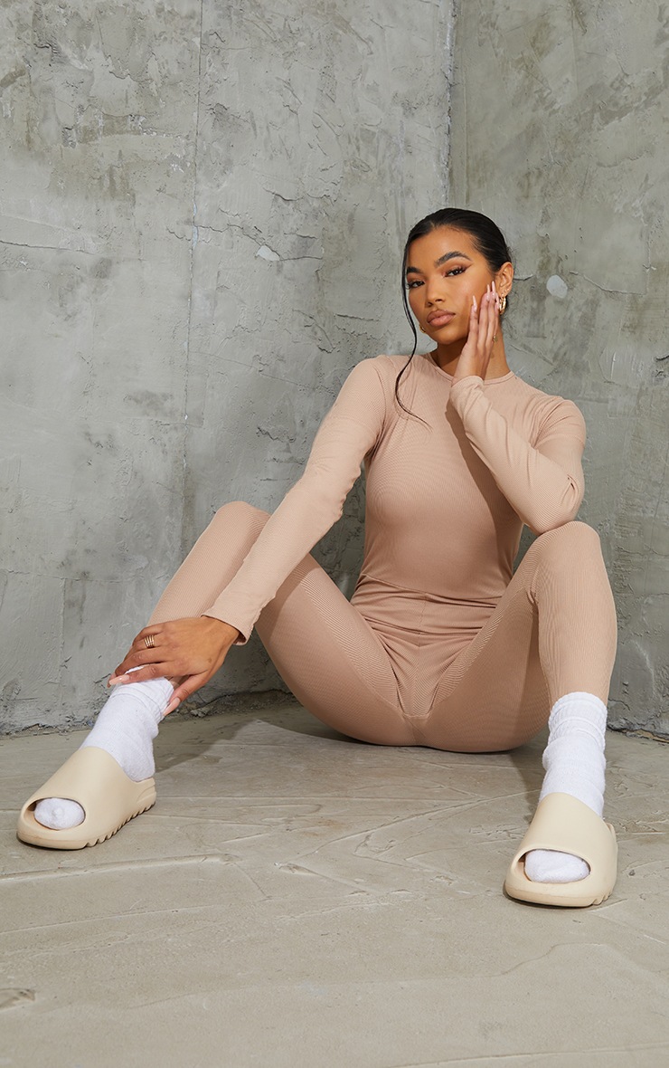 Stone Rib Long Sleeve Thumb Hole Jumpsuit
