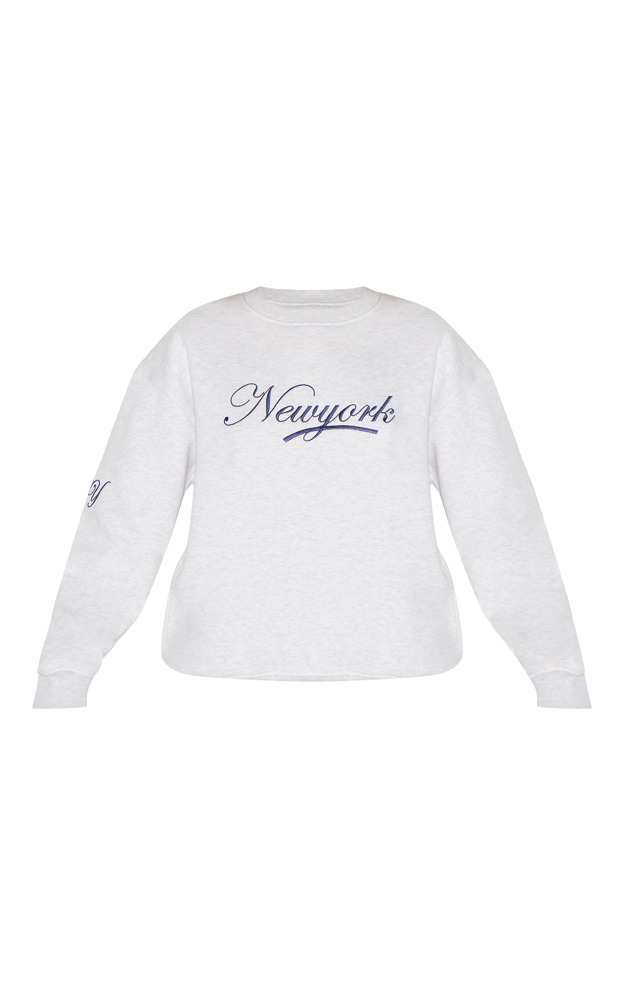 Ash Grey New York Embroidered Boxy Sweat image 5