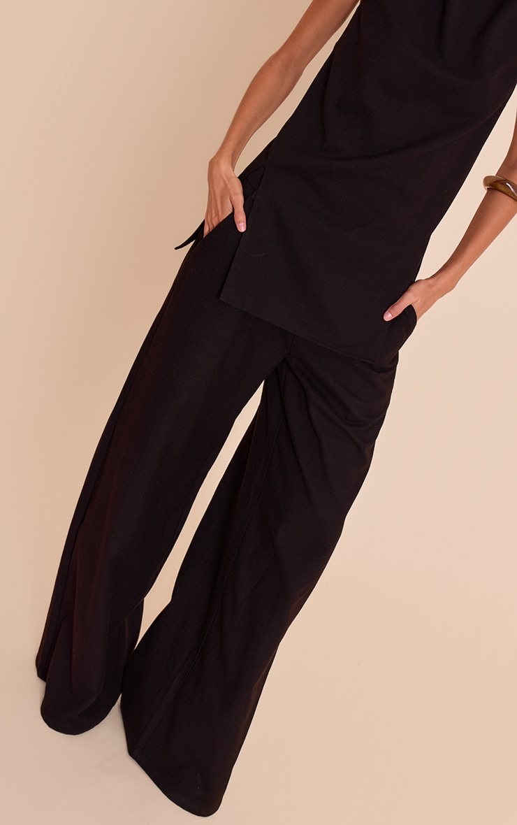 Black Tailored Wide Leg Pant image 2
