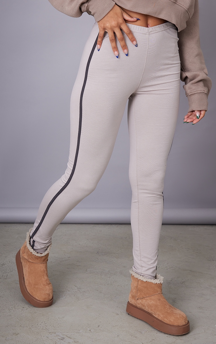 Stone Basic Jersey Side Stripe Leggings image 2