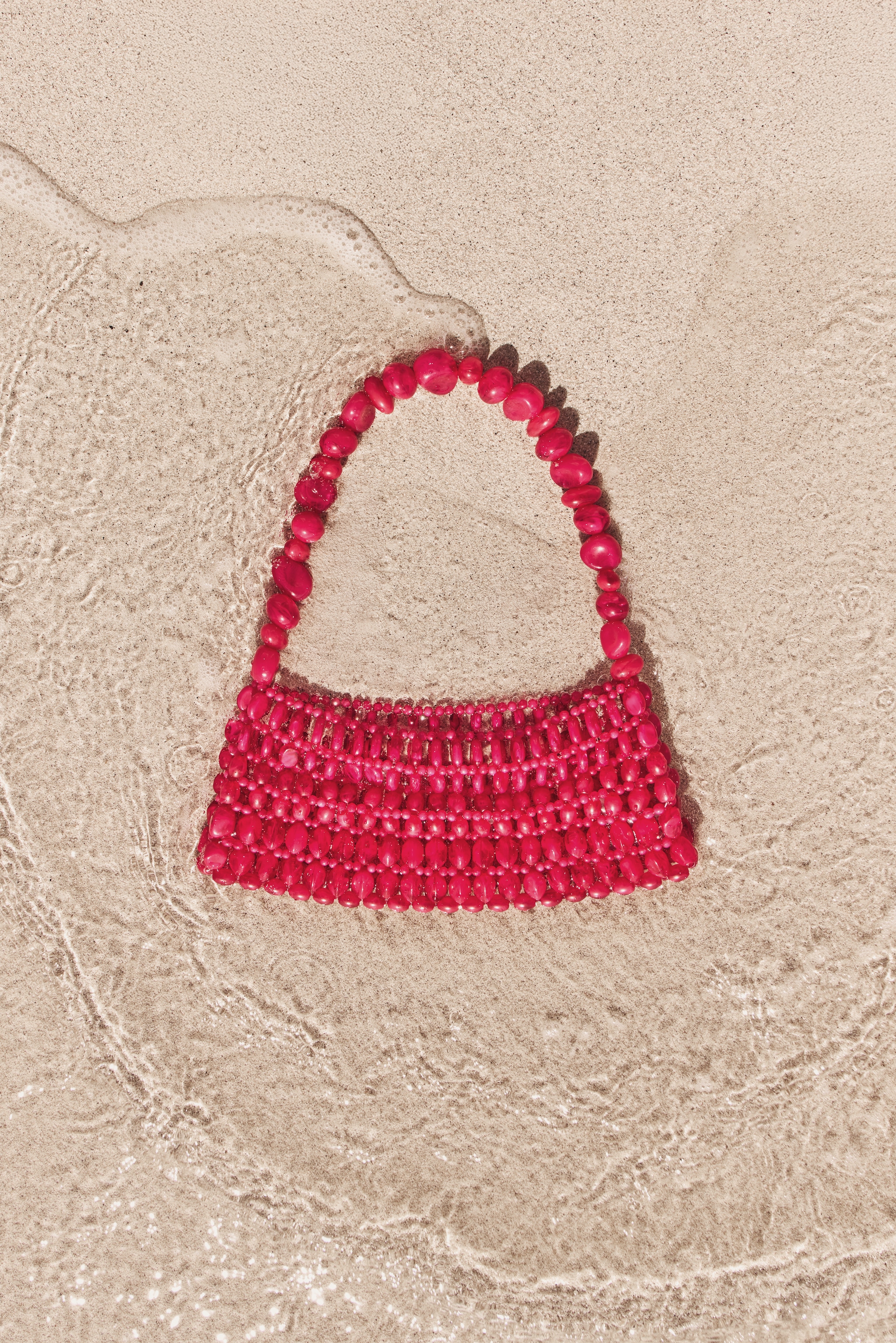Fuchsia Beaded Shoulder Bag