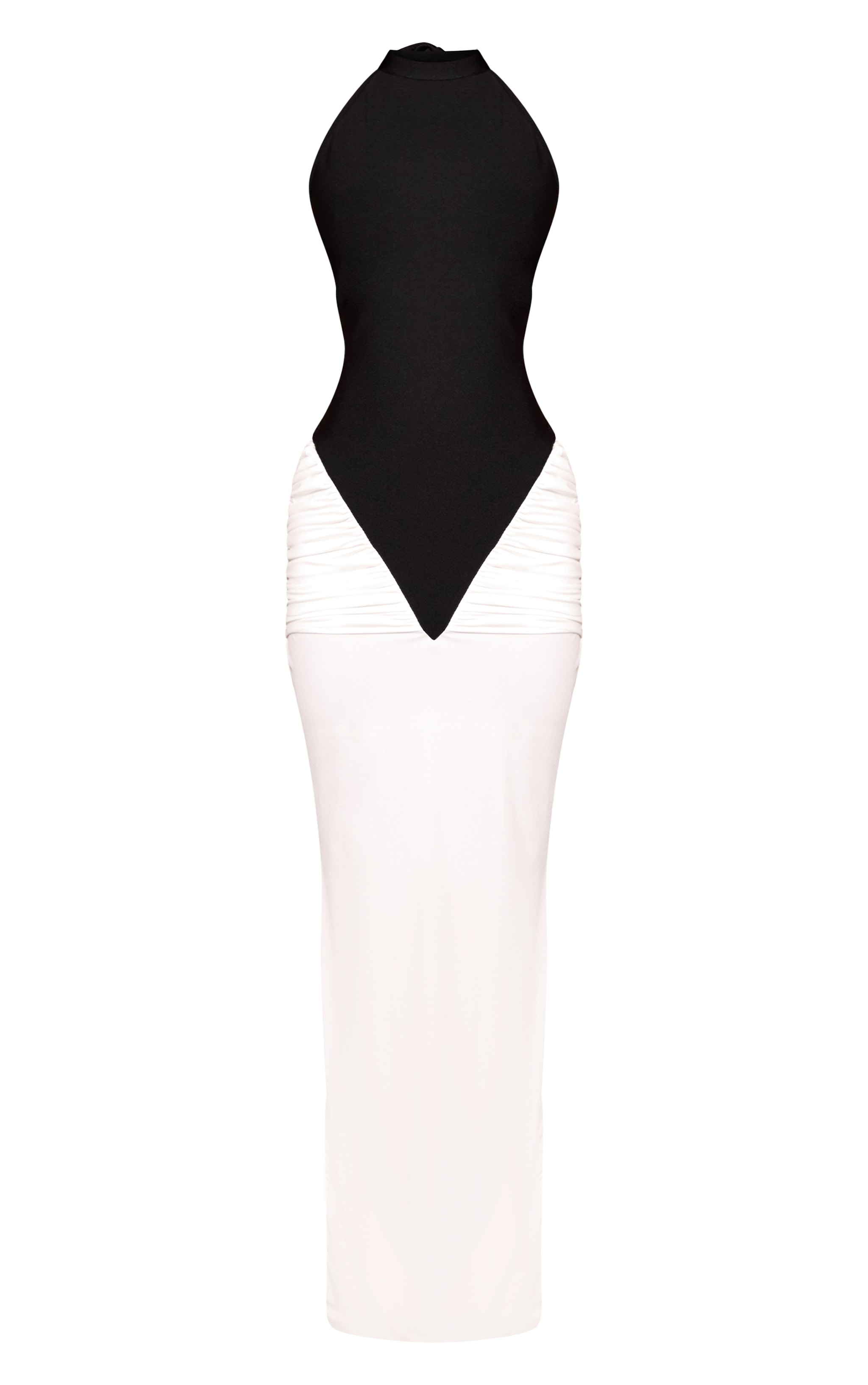 Petite Robe bandage longue noire et blanche contrastée image 5