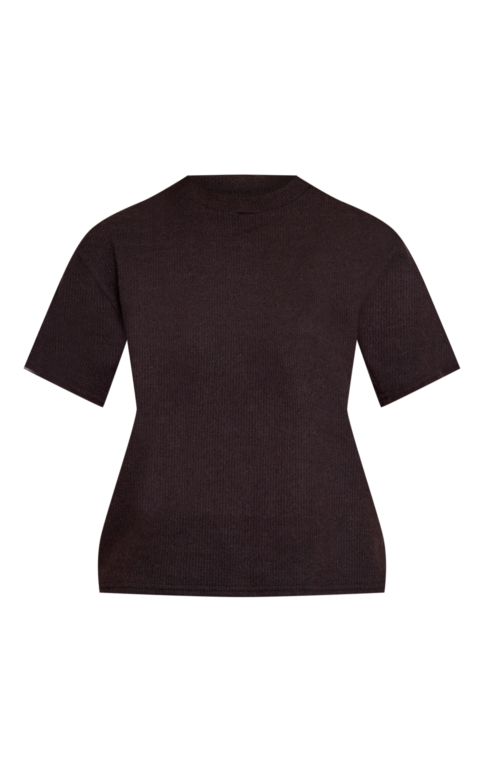 Black Wool Rib Loose Fitted T Shirt image 5