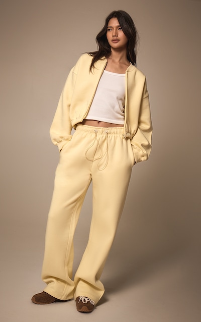 Jogging oversize crème au beurre à cordons ajustables sur la taille