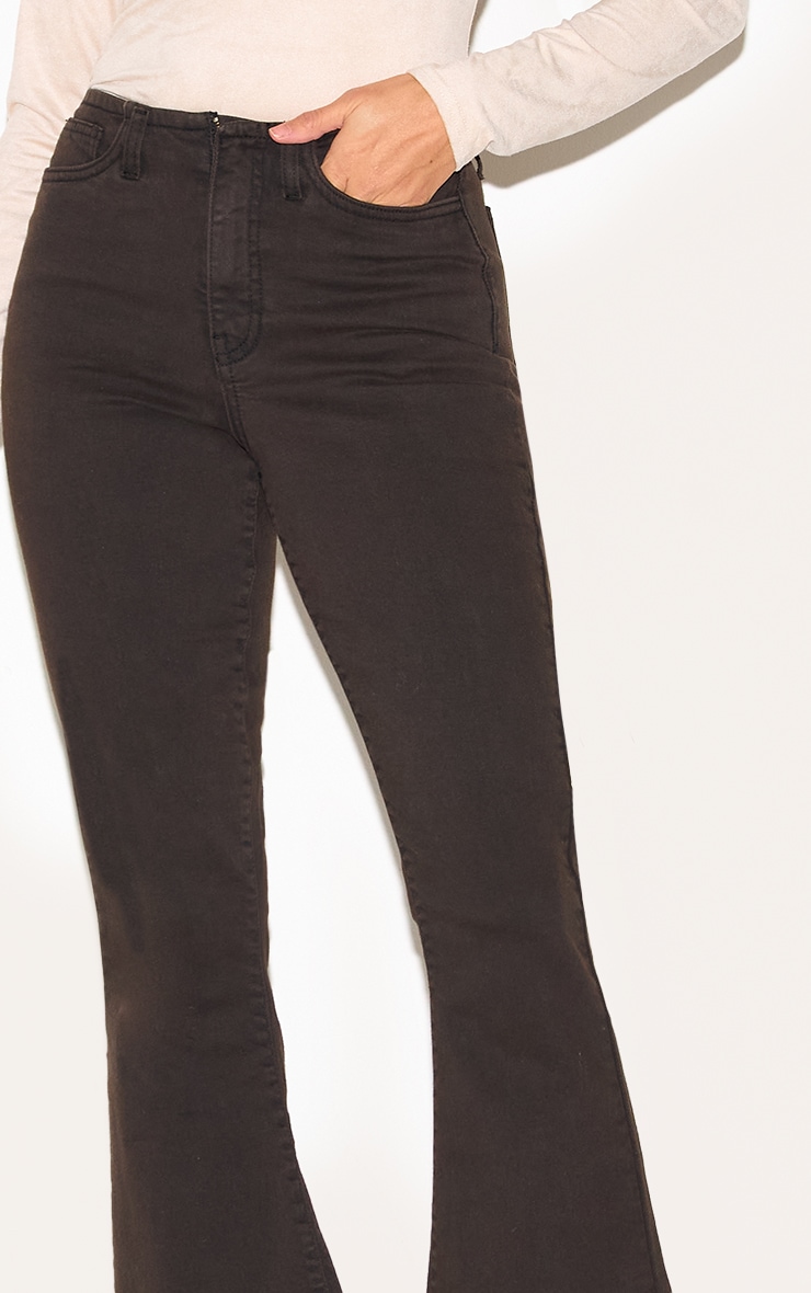 Dark Chocolate Low Rise Invisible Waistband Stretch Flares image 4