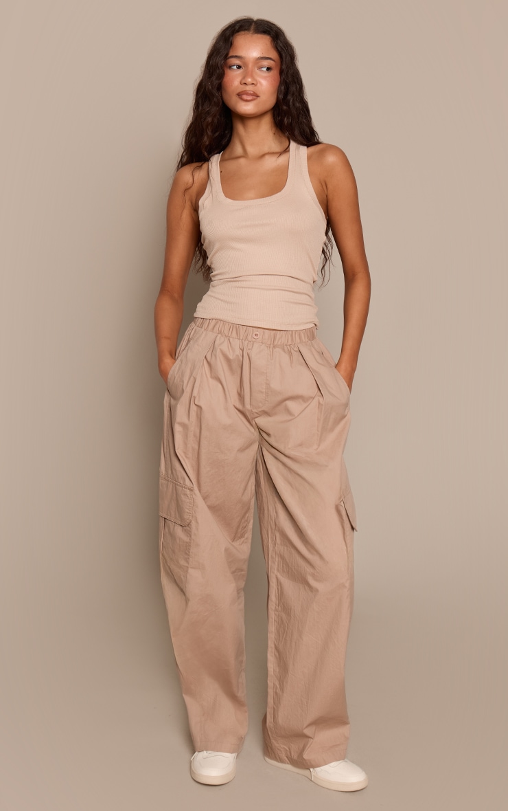 Stone Cotton Cargo Pocket Detail Pants image 1