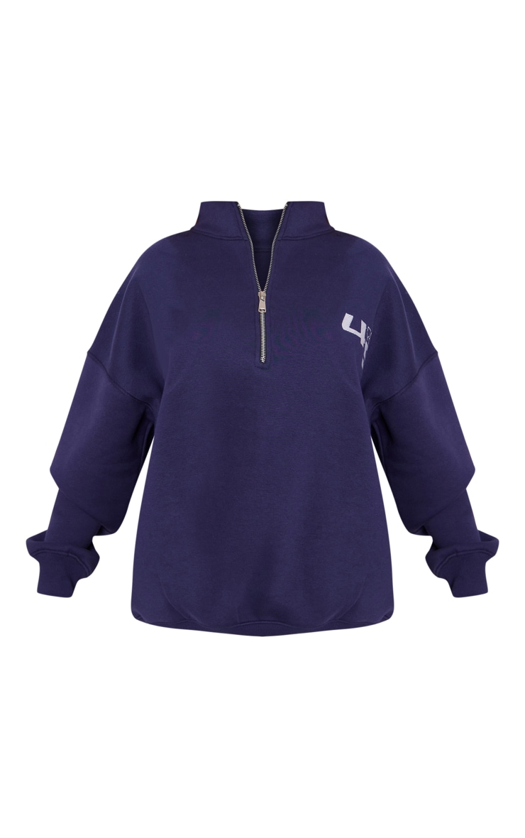 Navy New York 45 Embroidered Half Zip Sweatshirt image 5