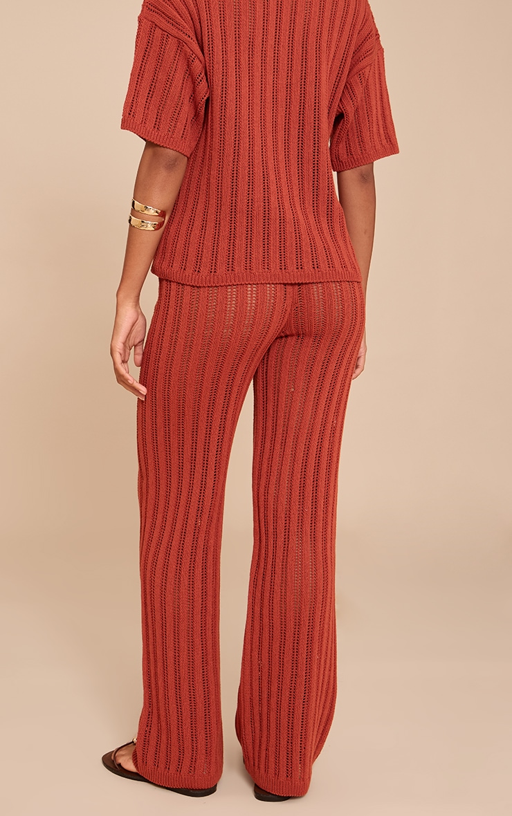 Rust Crochet Knit Pant image 3