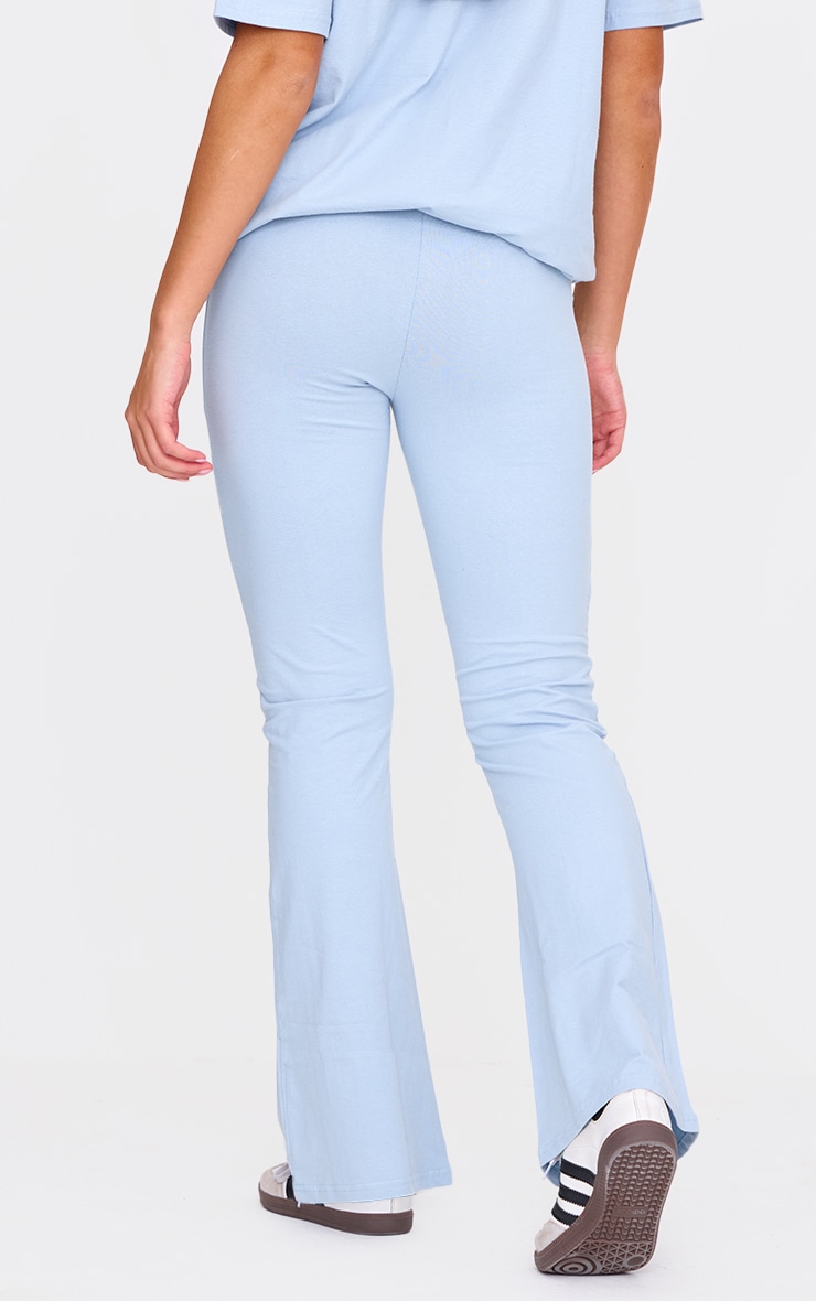 PRETTYLITTLETHING Pale Blue Printed Flared Pants image 3