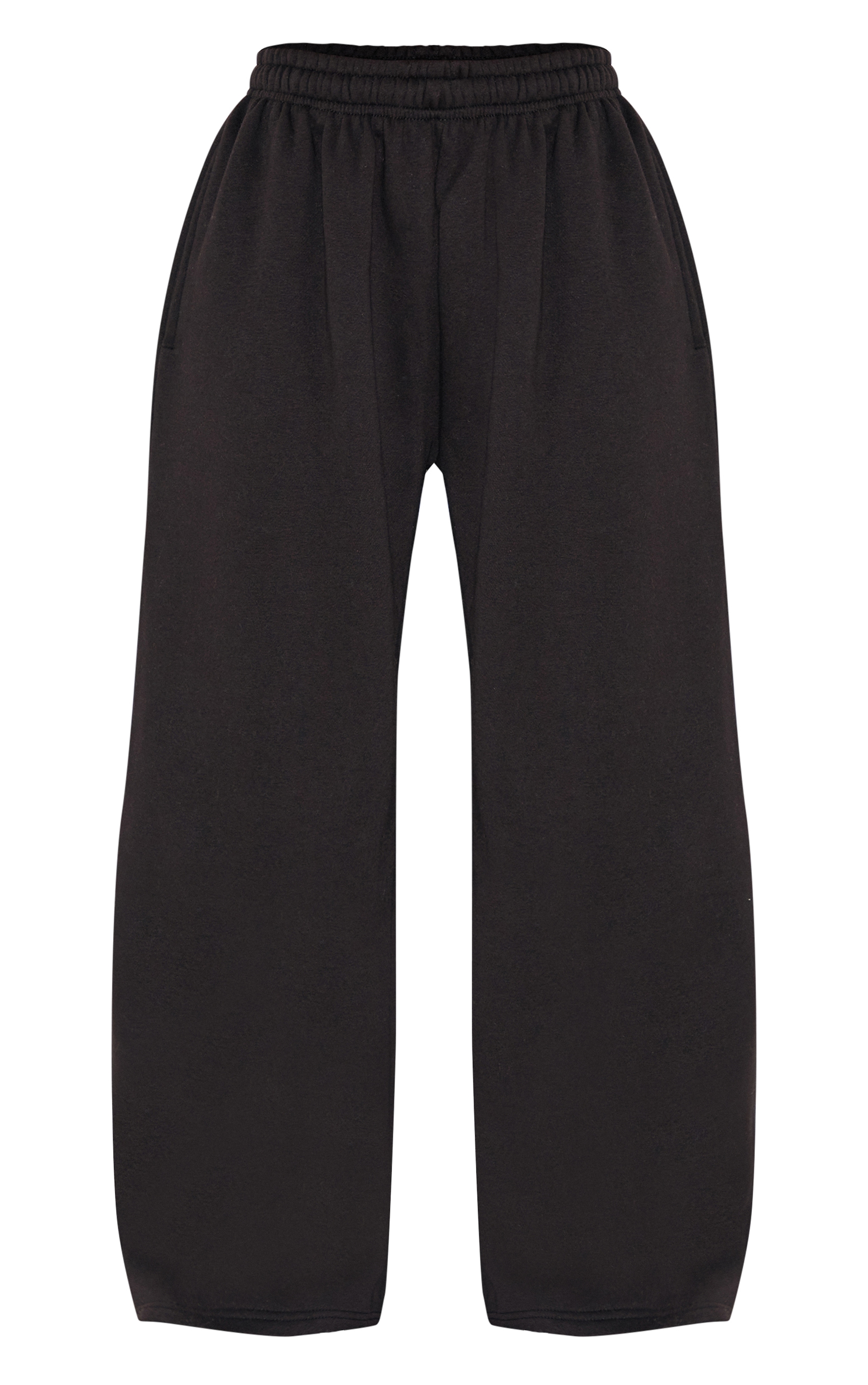 Petite Black Super Wide Leg Elasticated Waist Track Pants image 5